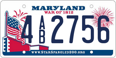 MD license plate 4AB2756