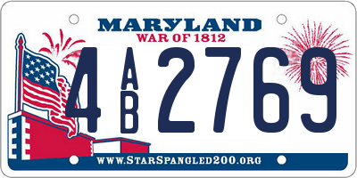 MD license plate 4AB2769