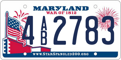 MD license plate 4AB2783