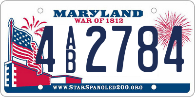 MD license plate 4AB2784