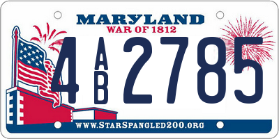 MD license plate 4AB2785