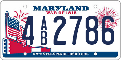 MD license plate 4AB2786