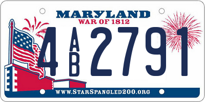 MD license plate 4AB2791
