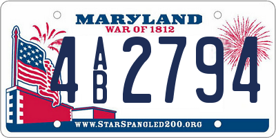MD license plate 4AB2794