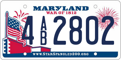 MD license plate 4AB2802
