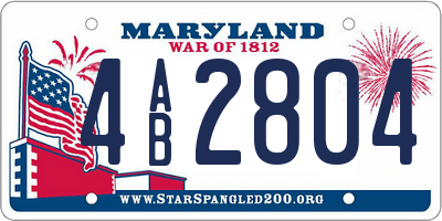 MD license plate 4AB2804