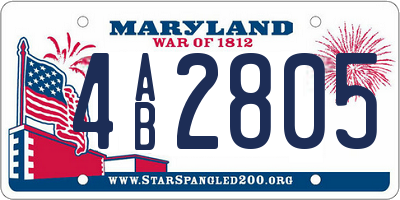 MD license plate 4AB2805