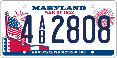 MD license plate 4AB2808
