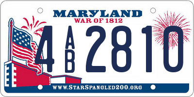 MD license plate 4AB2810