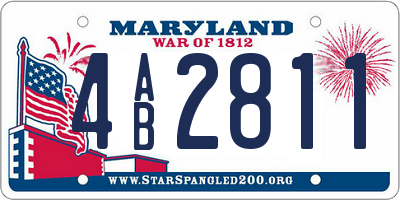 MD license plate 4AB2811