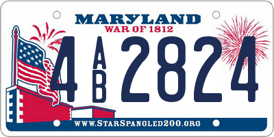 MD license plate 4AB2824