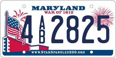 MD license plate 4AB2825