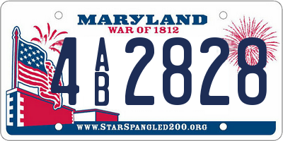 MD license plate 4AB2828