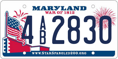 MD license plate 4AB2830