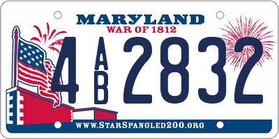MD license plate 4AB2832