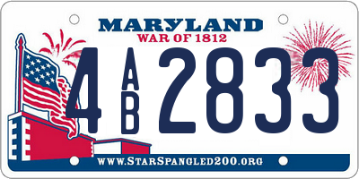 MD license plate 4AB2833