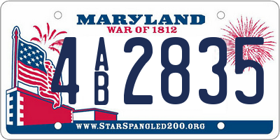 MD license plate 4AB2835