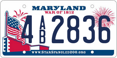 MD license plate 4AB2836
