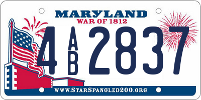MD license plate 4AB2837
