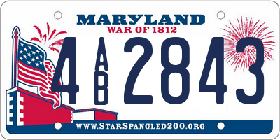 MD license plate 4AB2843