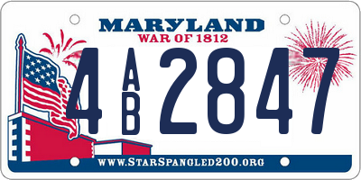MD license plate 4AB2847
