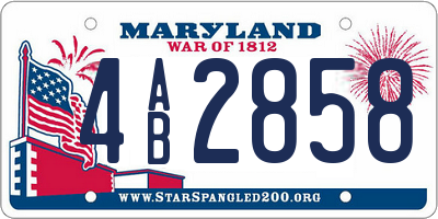 MD license plate 4AB2858