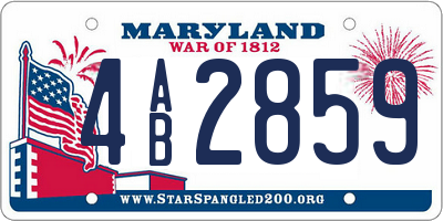 MD license plate 4AB2859