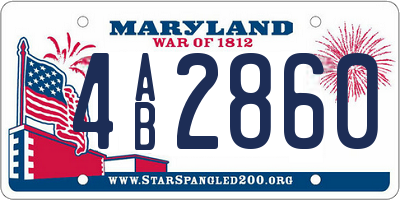 MD license plate 4AB2860