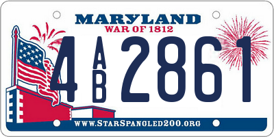 MD license plate 4AB2861