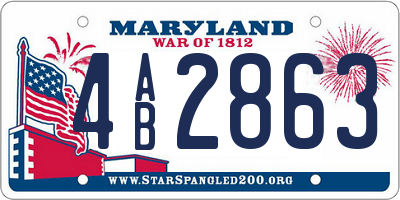 MD license plate 4AB2863