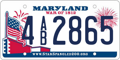 MD license plate 4AB2865