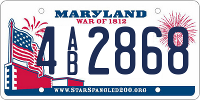 MD license plate 4AB2868