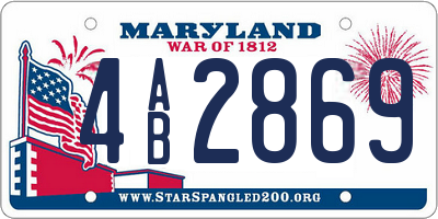 MD license plate 4AB2869