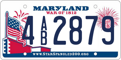 MD license plate 4AB2879