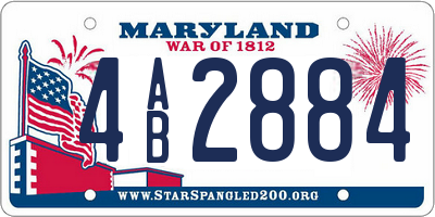 MD license plate 4AB2884