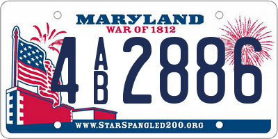 MD license plate 4AB2886