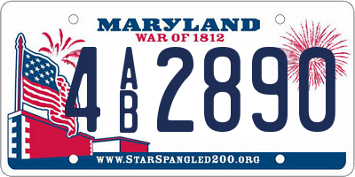 MD license plate 4AB2890