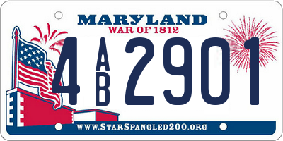 MD license plate 4AB2901