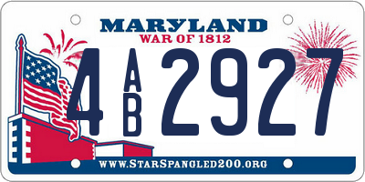 MD license plate 4AB2927