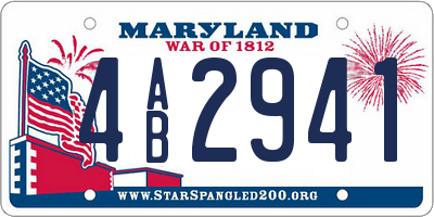 MD license plate 4AB2941