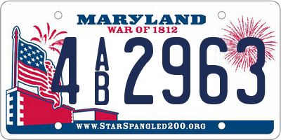 MD license plate 4AB2963