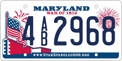 MD license plate 4AB2968