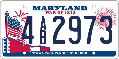 MD license plate 4AB2973