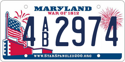 MD license plate 4AB2974