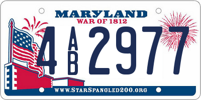 MD license plate 4AB2977
