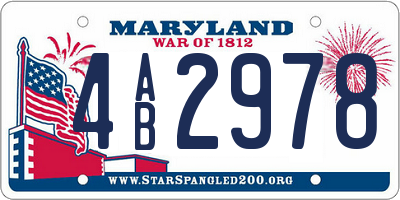 MD license plate 4AB2978