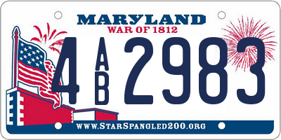 MD license plate 4AB2983