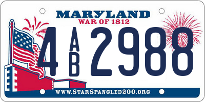 MD license plate 4AB2988