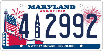MD license plate 4AB2992