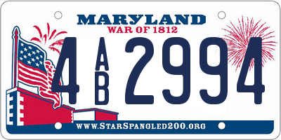 MD license plate 4AB2994